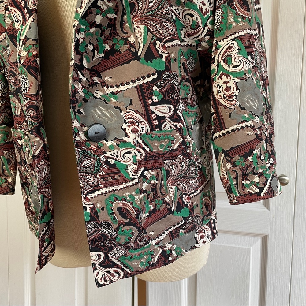 90s Print Blazer Artsy Abstract